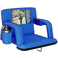Alpcour Folding Stadium Seat – Deluxe Reclining Wide Adults Camping Back Support Chair for Bleachers – Best Extra Thick Plus Size Waterproof Lightweight Sturdy Padded Bleacher Seats Backs