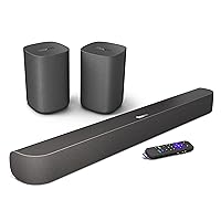 Roku Streambar Pro & Wireless Speakers | 4K HDR Streaming Device & Cinematic Soundbar All in One, Two Wireless TV Speakers, Enhanced Roku Voice Remote, Free & Live TV