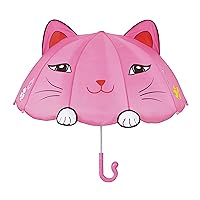Girls' Lucky Cat Umbrella, Pink, One Size