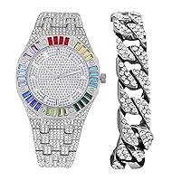 Charles Raymond Bling-ed Out Rapper's Luxury Hip Hop Mens Watch - Stand Out In Your Crew With This Glittery Miles Away Watch - 10227FAM