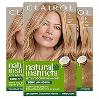 Natural Instincts Demi-Permanent Hair Dye, 9 Light Blonde Hair Color, Pack of 3