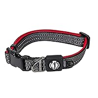 Nylon Dog Collar – Reflective – Franklin Pet Supply Co™ – Comfort Fit – Neoprene – Adjustable – Medium – Red