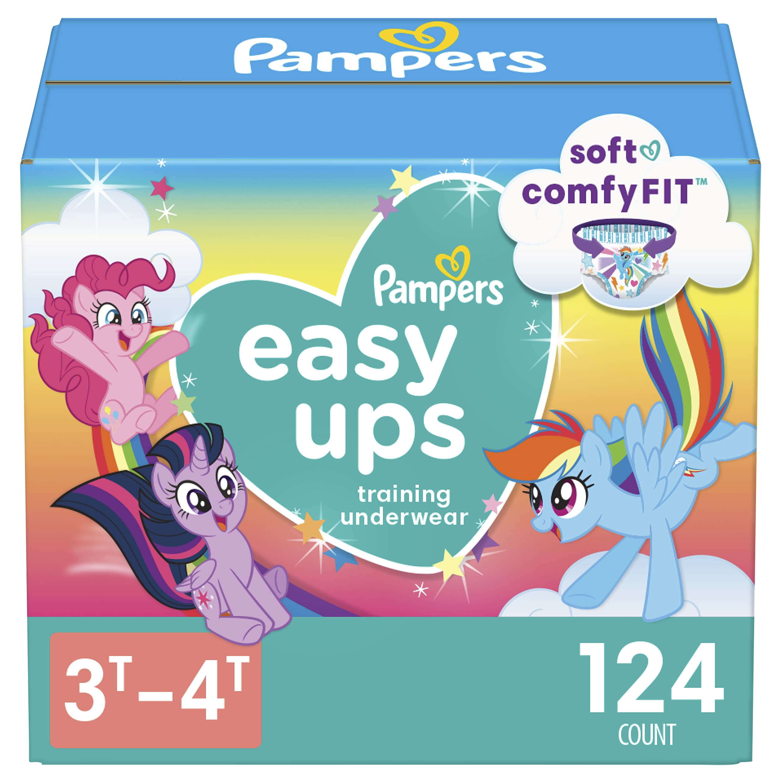 Pampers Easy Ups Training Pants Girls and Boys, 3T-4T, 124 Count