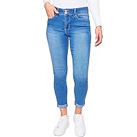Royalty For Me Womens Women's Essential 2-Button Roll Cuff Ankle Jean,Pants