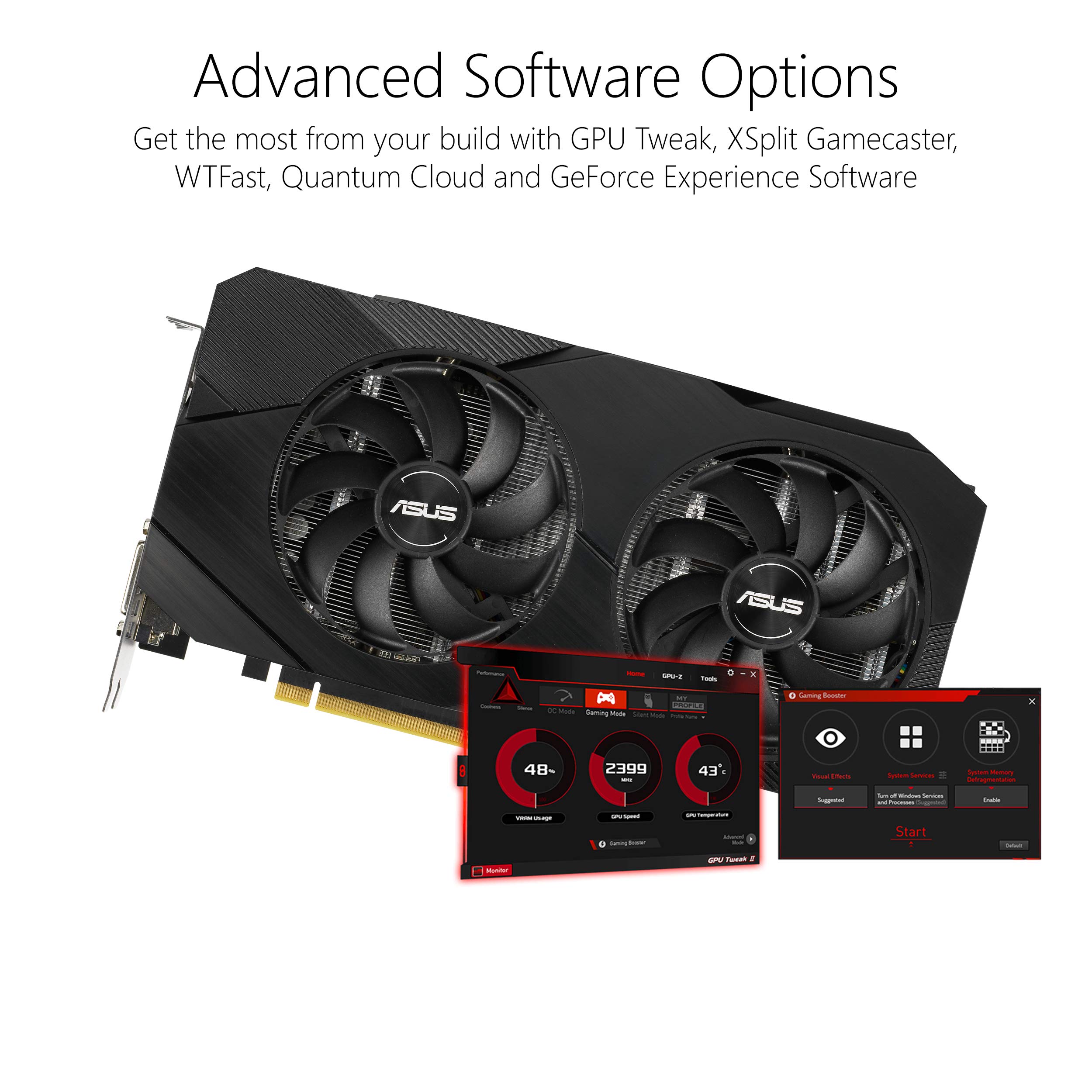 ASUS GeForce GTX 1660 Super Overclocked 6GB Dual-Fan Evo Edition VR Ready HDMI DisplayPort DVI Graphics Card (DUAL-GTX1660S-O6G-EVO)