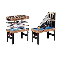 MD Sports Combination Games Multiple Styles Arcade Collection, Billiards, Ping Pong, Hockey, Basketball and Foosball Combination Kit Comes with All The Basics
