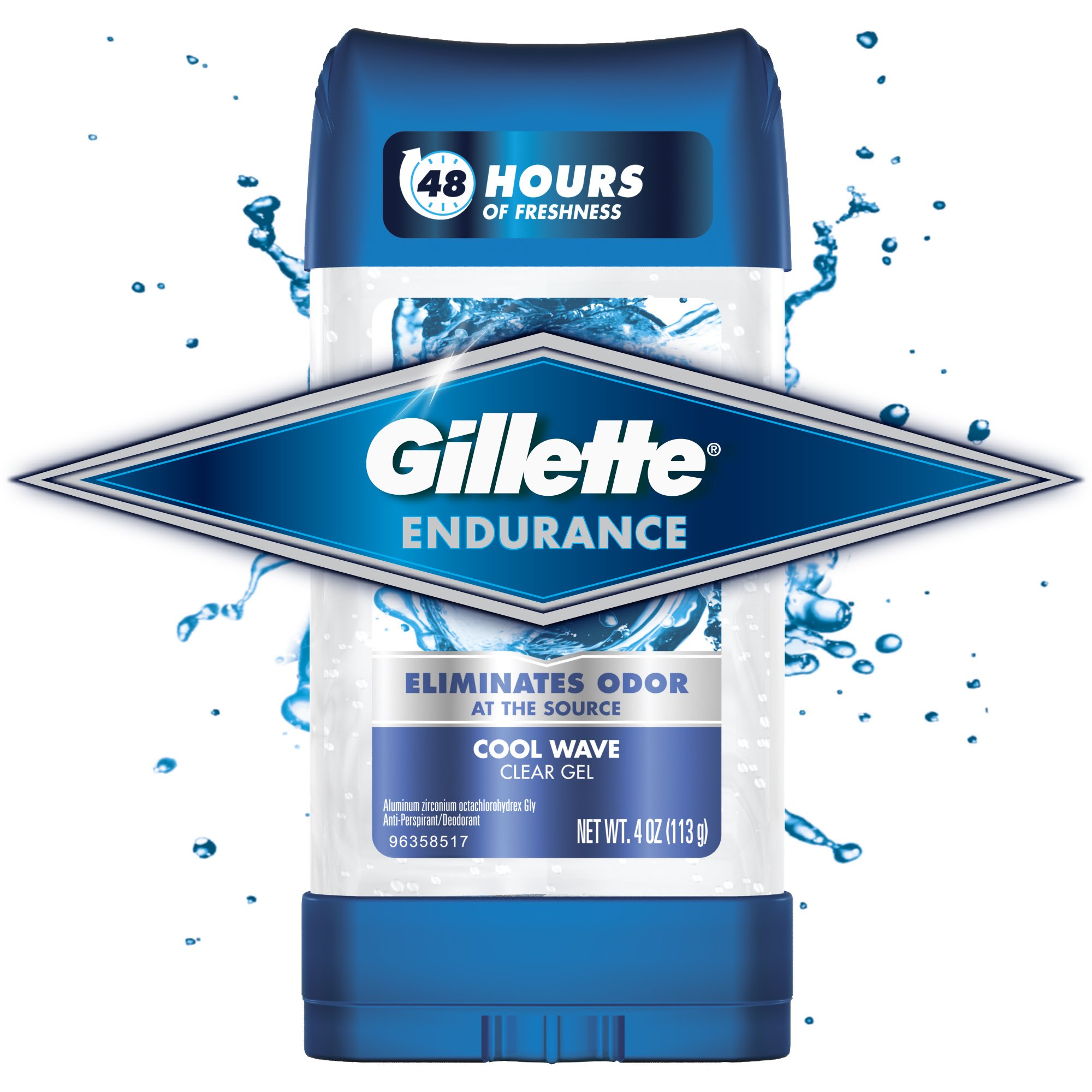 Gillette Anti-Perspirant Deodorant Clear Gel, Cool Wave 3.8 oz (Pack of 3)