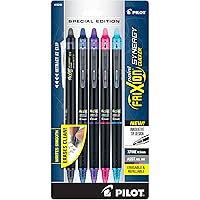 PILOT FriXion Synergy Clicker Erasable, Refillable & Retractable Gel Ink Pens, Extra Fine Point, Assorted Ink Colors, 5-Pack (18244)