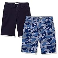 Amazon Essentials Boys and Toddlers' Uniform Woven Flat-Front Shorts-Discontinued Colors, Multipacks