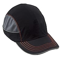 Safety Bump Cap, Baseball Hat Style, Comfortable Head Protection, Long Brim, Skullerz 8950,Black