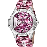 Just Cavalli Young Scudo Unisex Teen Quartz Wrist Watch Fashion Leather Strap with Hands