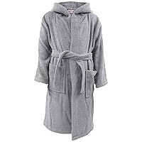 Unisex Terry Towel Robe 100% Cotton Dressing Gown - Towel Bathrobe Steel Grey 9-10.
