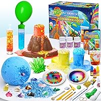 UNGLINGA 50+ Science Lab Experiments Kit for Kids, STEM Activities Educational Scientist Toys Gifts for Boys Girls Chemistry Set, Gemstone, Volcano Eruption