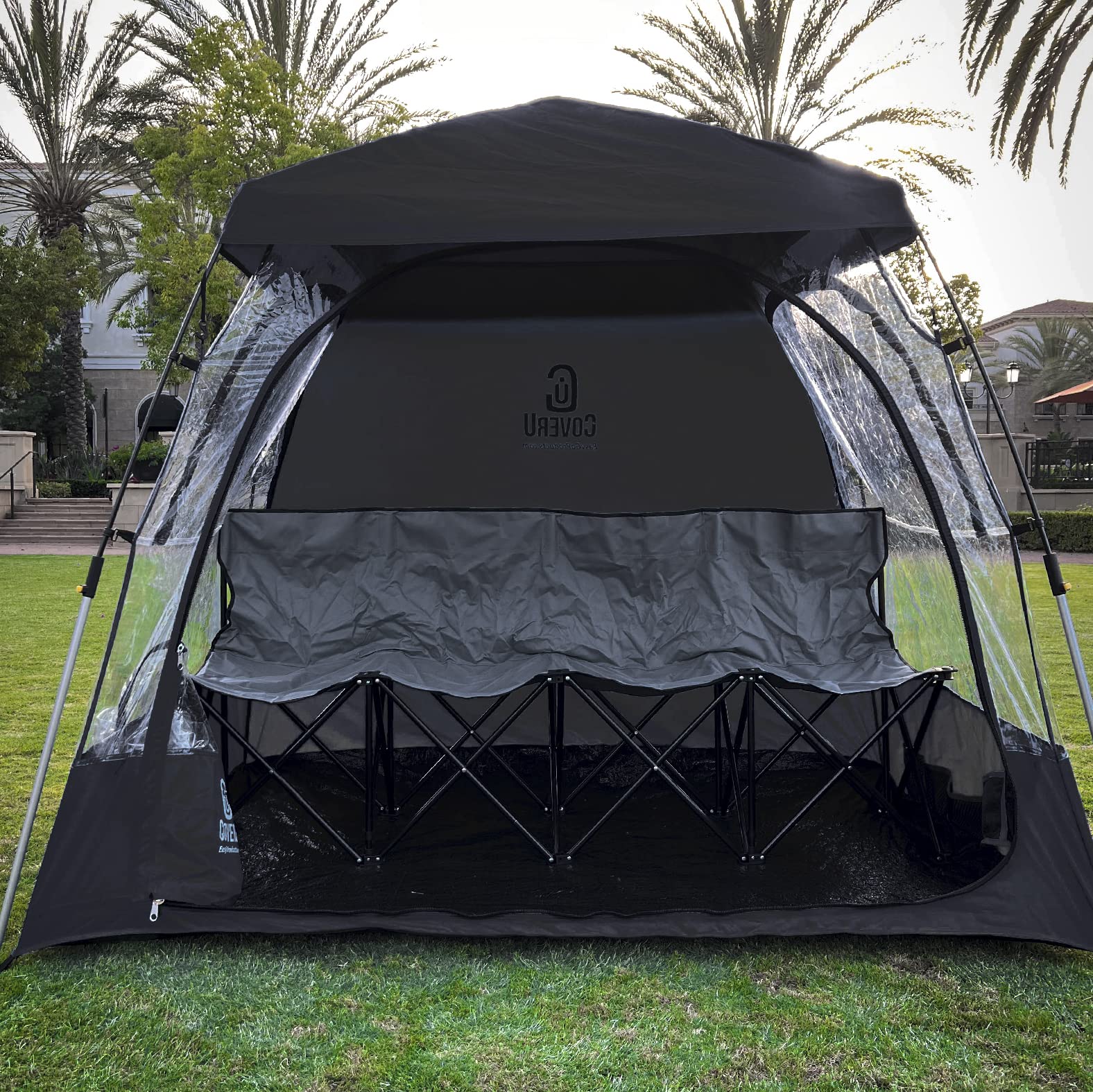 CoverU Sports Tent Pod For 3-4 People - RAIN or Sun Protection – NEW Large Pop Up Climate Canopy Shelter – Soccer, Football, Softball & Other Sporting Events and Parades - Patented and Patents Pending