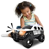 Maxx Action 12’’ Large Police Car Toy – Siren Sounds and Bright Lights | Motorized Drive and Soft Grip Tires | Rescue SUV Patrol Vehicle for Kids 3-8