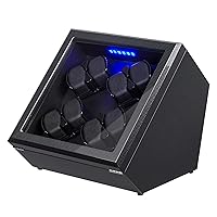 Watch Winder, [Newly Upgraded] Soft Flexible Watch Pillows Automatic Watch Winder Box, 8 Winding Spaces with Built-in Illumination