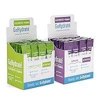 Electrolyte Hydration Drink Mix with Vitamin D, Non GMO Electrolyte Powder Hydration Pack, Lemon Citrus and Grape Hydration Powder Packets - GoHydrate