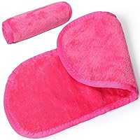 Makeup Remover Cloth Clean Towel, Reusable Facial Cleansing Towel - Chemical Free, Remove Makeup Instantly with Just Water - Money-back Satisfaction Guaranty (1 Rosy)