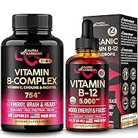 NUTRAHARMONY Vitamin B Complex Capsules & Organic Vitamin B12 Drops