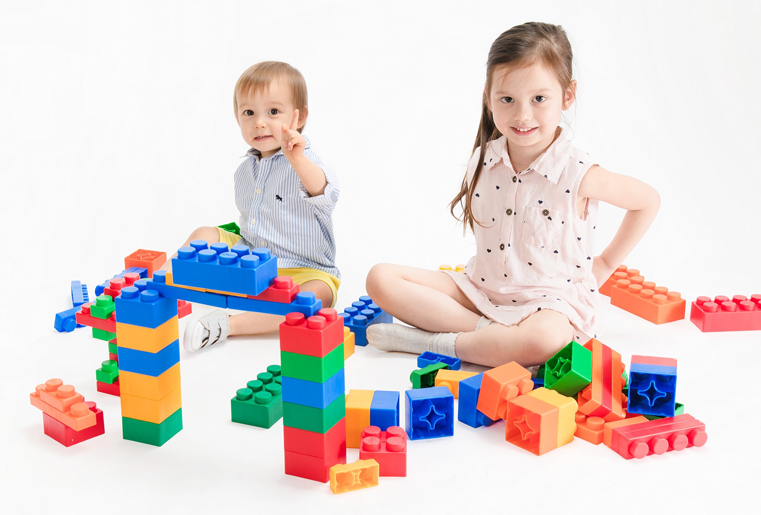 UNiPLAY Mix Soft Building Blocks for Early Learning, Educational and Sensory Unisex Toy, Infant Cognitive Development (120-Piece Set)