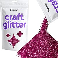 Hemway Craft Glitter - Multi-Size Chunky Fine Glitter Mix for Arts Crafts Tumbler Resin Painting Decorations Epoxy, Cosmetics for Nail Body Festival Art - Dark Rose Pink - 100g / 3.5oz