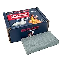 Rutland Soapstone Fire Bricks, Premium Firebricks for Wood-Burning Fireplaces & Woodstoves, Blue-Gray, 2,700+ F, Case of 6