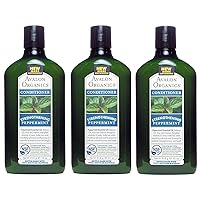 Avalon Organics Peppermint Revitalizing Conditioner, 11-Ounce Bottle (Pack of 3)