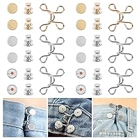 30 Pieces Adjustable Waist Buckle Extender Set, 2 Sizes Nail-Free Waist Buckle Snap Pants Jeans Buckle Extender Replacement Jeans Button Attacher for Loose Pant (1.26in and 1.06in)