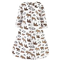 Unisex Baby Long Sleeve Plush Faux Fur Sleeping Bag, Wearable Blanket, Animal Adventure, 6-12 Months