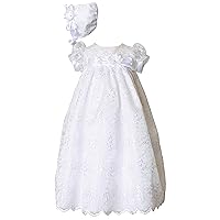 Jada Glittery Floral Organza Special Occasion Christening Gown - White or Pink