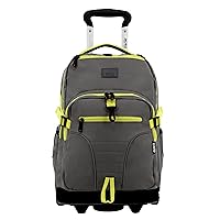 J World New York Lunar Rolling Backpack, Laptop Bag with Wheels, Grey, 19.5