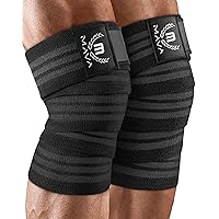 Mava Sports Knee Wraps (Pair) for Men & Women | Ideal for Cross Training, WODs, Gym Workouts, Weightlifting, Fitness & Powerlifting | Knee Straps for Squats | 72