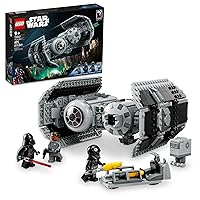 LEGO Star Wars TIE Bomber Model Building Kit, Star Wars Toy Starfighter with Gonk Droid Figure, Darth Vader Minifigure and Lightsaber, Collectible Star Wars Gift for 9 Year Olds, 75347