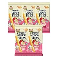 Organic Baby Food, Dissolvable Teething Snack for Babies 6 Months and Older, Strawberry Banana Crunchy Sticks, .56 oz Pack (Pack of 5)