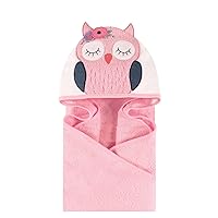 Little Treasure Unisex Baby Cotton Animal Face Hooded Towel, Boho Chic Owl, One Size