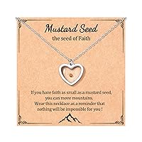 Mustard Seed Necklace Christian Gifts for Women Faith Religious Bible Inspirational Spiritual Gifts for Women