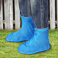 Women Men Rain Boots Waterproof Shoe Covers with Zipper Reusable PVC Rubber Sole Overshoes Galoshes XL