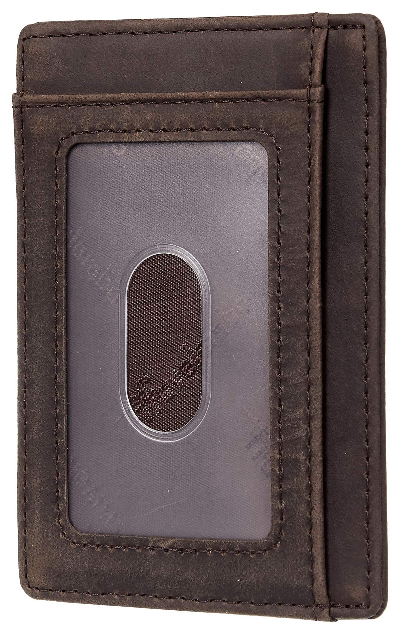 Travelambo Womens Multi Card Case Wallet & Front Pocket Minimalist Leather Slim Wallet