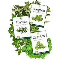 Heirloom Herb Seeds for Planting Indoors, Outdoors and Hydroponically - Culinary and Medicinal Herb Seeds - 100% Non GMO and USA Grown - Including Cilantro, Thyme and Oregano