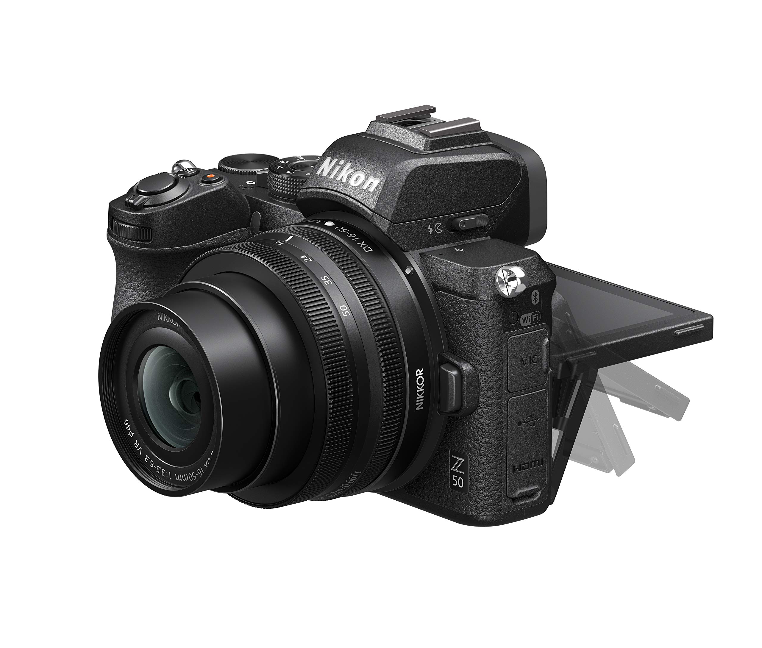 Nikon Z50 + FTZ Mirrorless Camera Kit (209-point Hybrid AF, High Speed Image Processing, 4K UHD Movies, High Resolution LCD Monitor) VOA050K003