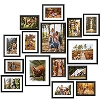 Picture Frames Set, 15 Pack Black Picture Frames Collage Wall Decor for Assorted Photos, Three 8x10, Six 5x7, Six 4x6 for Wall Hanging or Tabletop Display
