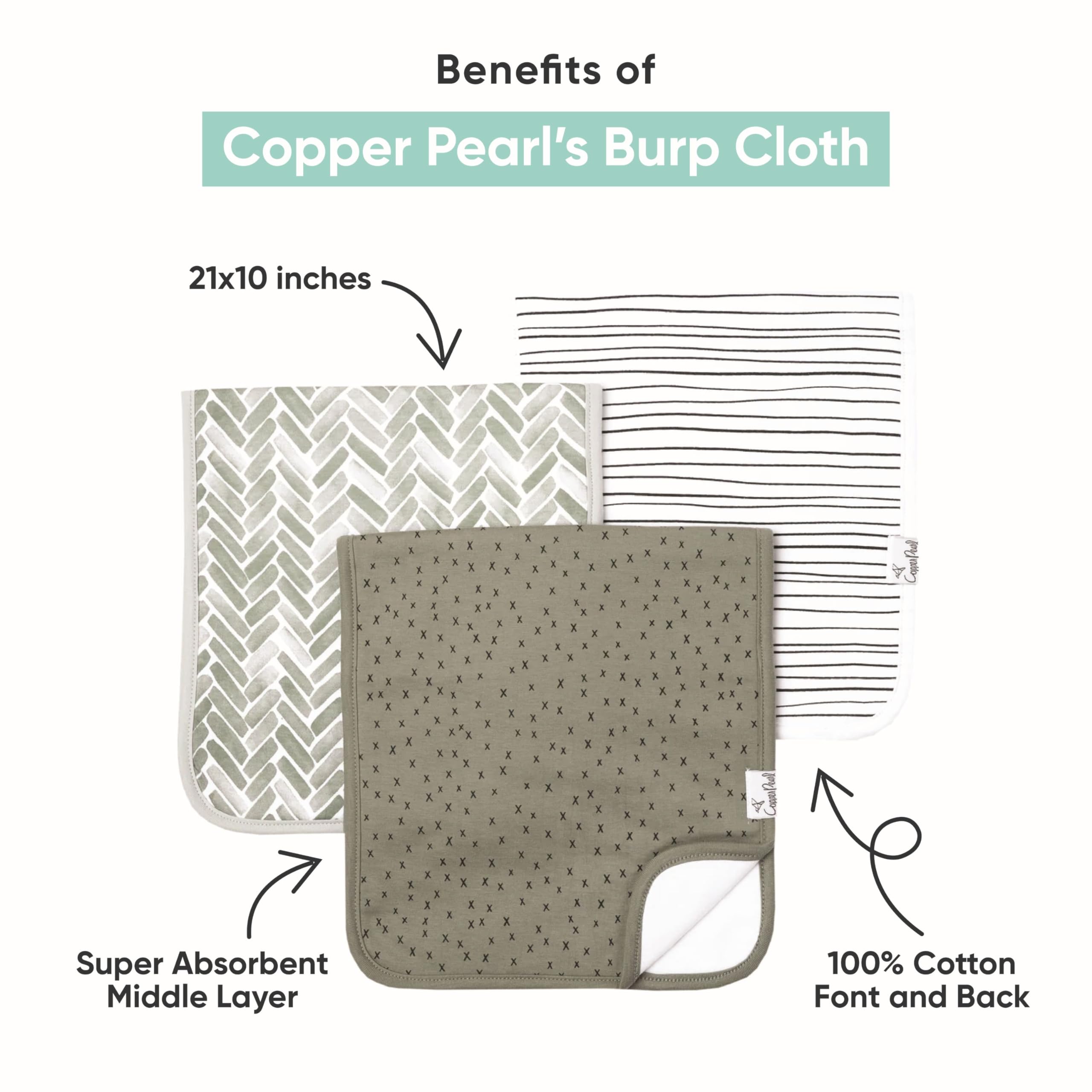 Copper Pearl Essentials Bundle | Baby Burp Cloth Large 21