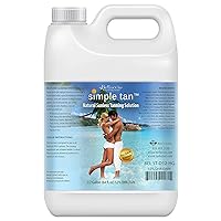 Simple Tan Half Gallon Bottle of Professional Salon Sunless Tanning Solution with 12% DHA and Dark Bronzer Color Guide