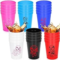 Super Hero Party Plastic Cups - 24 Pcs SpIdey and His Amazing Friends Themed 12 OZ Reusable Plastic Cups Party Supplies Drinking Cups for Super Hero Birthday Party Favors Decorations