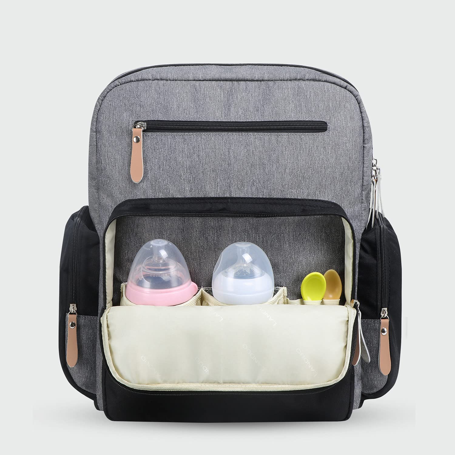 Land diaper bag multi-function waterproof travel backpack nappy bags insulated compartment pockets wipes pocket