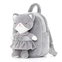 Lazada Kids Backpack Toddler Backpacks Stuffed Animal Cat Toys Small Backpack Gray 9.5