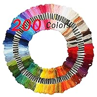Embroidery Floss Friendship Bracelet String Cross Stitch Threads with DMC Color Numbers, 6 Strands 8.75 Yard (200 skeins)