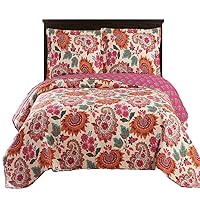 Royal Hotel Bedding Tamiya Oversized Coverlet Set, Luxury Printed Design Quilt, Bedspread Set - Filled Quilts - Fits Pillow top Mattresses - 3PC Set - Queen Size
