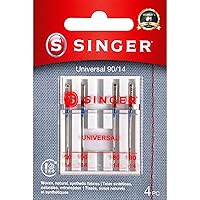 SINGER Universal Regular Point Sewing Machine Needles, Size 90/14-5 Count