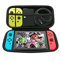 Fyoung Carry Case Compatible With Nintendo Switch - Protective Hard Portable Travel Carry Case Shell Pouch for Nintendo Switch and Accessories - Black